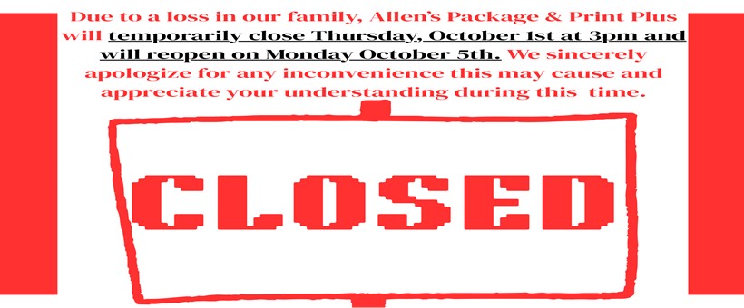 TEMPORARY CLOSURE 